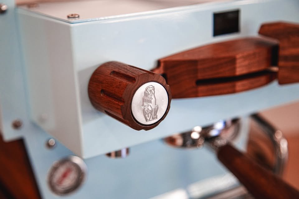 2026 Custom La Marzocco Linea Mini R - Light Blue with Walnut Accents - Image 7